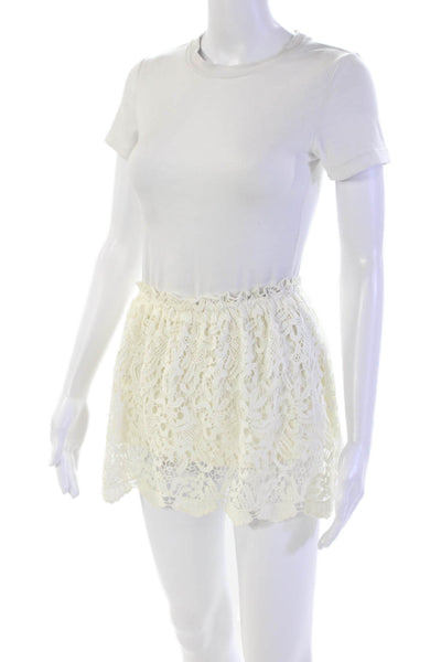 Free People Womens Cotton Lace Lined Mini Skirt White Size Small