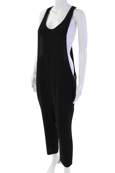 Zara Womens Scoop Neck Sleeveless Straight Leg Jumpsuit Black Size M