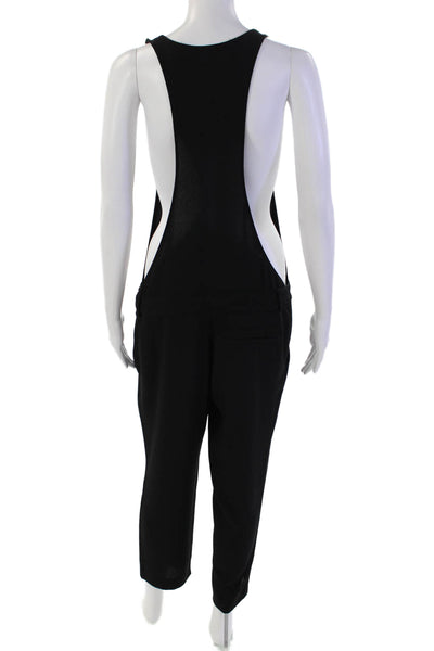 Zara Womens Scoop Neck Sleeveless Straight Leg Jumpsuit Black Size M
