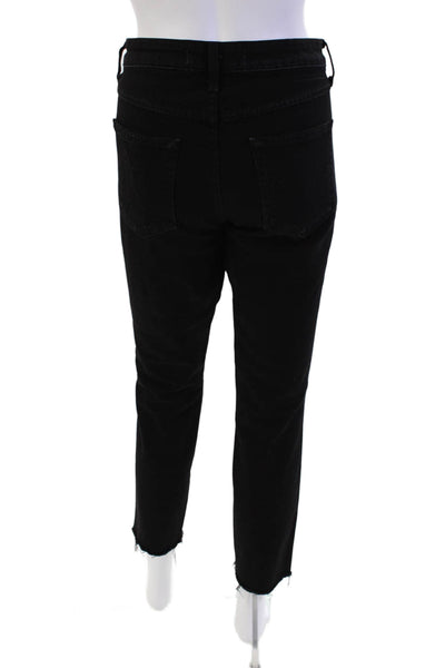 Amo Womens High Rise Stix Crop Black Magic Denim Jeans Size 29