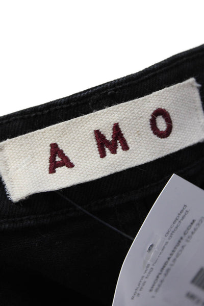 Amo Womens High Rise Stix Crop Black Magic Denim Jeans Size 29