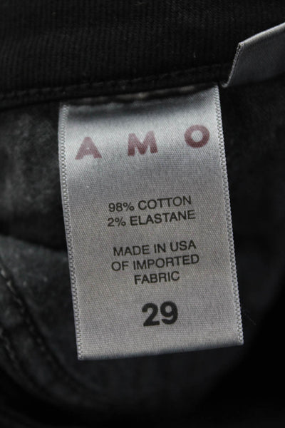 Amo Womens High Rise Stix Crop Black Magic Denim Jeans Size 29