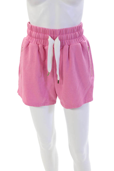 Generation Love Womens Elastic Waistband Drawstring Knit Shorts Pink Size Small