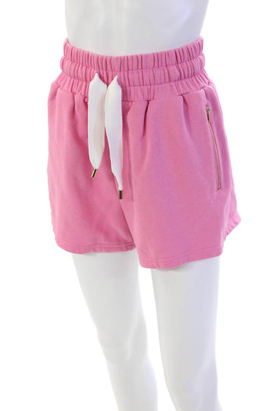 Generation Love Womens Elastic Waistband Drawstring Knit Shorts Pink Size Small