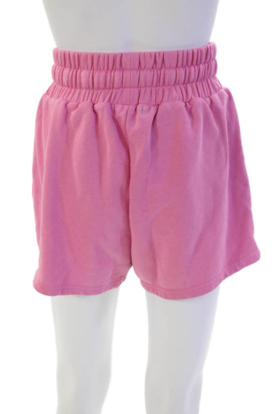 Generation Love Womens Elastic Waistband Drawstring Knit Shorts Pink Size Small