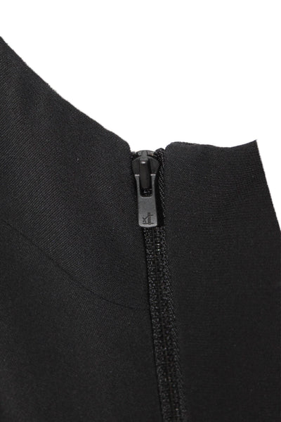 Helmut Lang Womens Back Zip Fringe Spaghetti Strap Square Neck Dress Black 8
