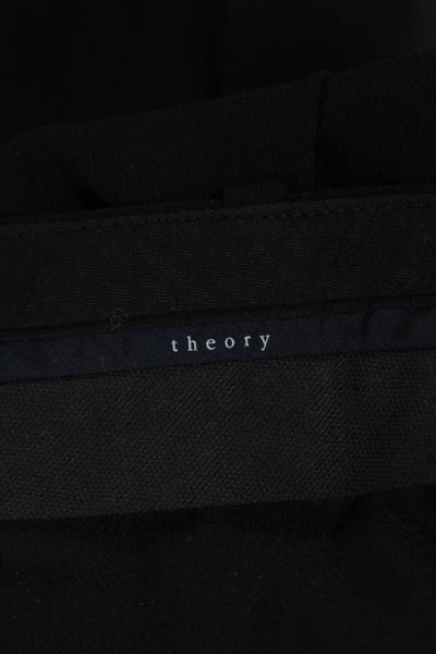 Theory Womens Pleated Zip Lined Tapered Leg Dress Pants Black Size 04