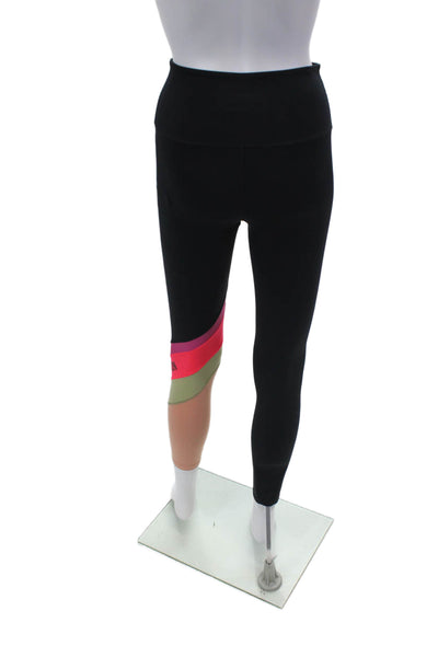 PE Nation Womens Striped Pull On Mid-Rise Activewear Ankle Leggings Navy Size S