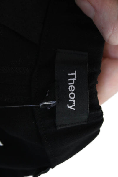 Theory Womens Three Pocket Elastic Waist Tapered Pants Trousers Black Size 00