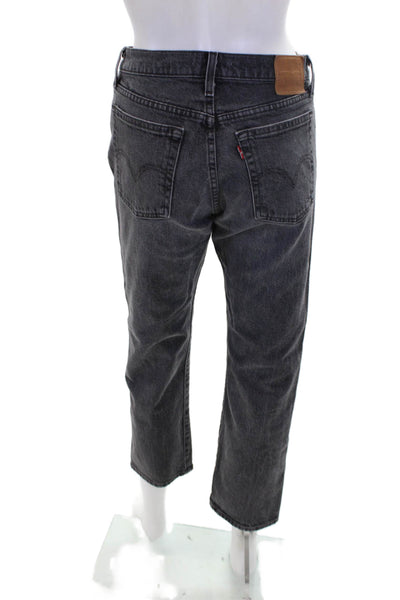 Levis Womens Cotton Five Pocket Mid-Rise Straight Leg Jeans Gray Size 25