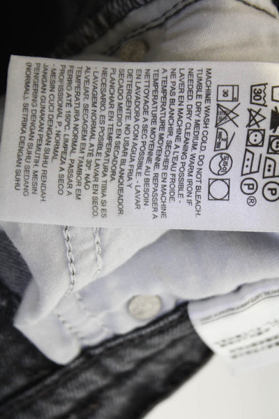Levis Womens Cotton Five Pocket Mid-Rise Straight Leg Jeans Gray Size 25