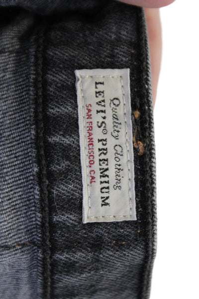 Levis Womens Cotton Five Pocket Mid-Rise Straight Leg Jeans Gray Size 25
