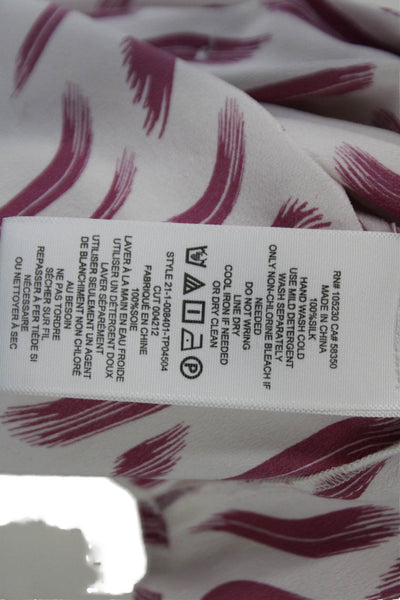 Joie Womens Silk Abstract Short Sleeve Button-Down Shirt White Size 2XS
