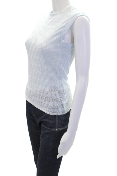 Rag & Bone Womens Sleeveless Round Neck Pullover Tank Top Blouse Blue Size XS