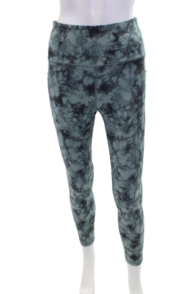 Athleta Womens Tie-Dye Print Mid-Rise Cropped Leggings Green Size M