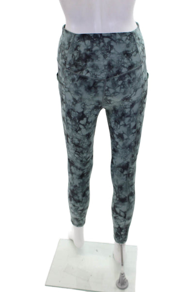 Athleta Womens Tie-Dye Print Mid-Rise Cropped Leggings Green Size M