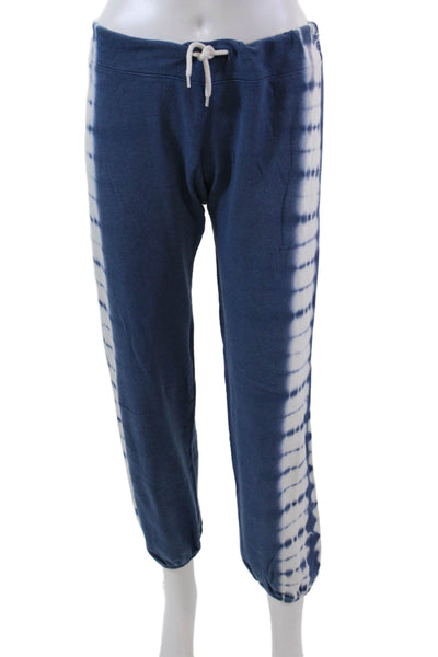 Monrow Womens Cotton Tie Dye Print Drawstring Sweatpants Blue Size S