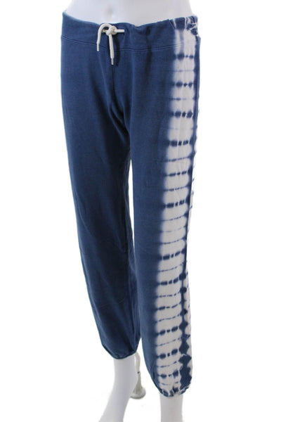 Monrow Womens Cotton Tie Dye Print Drawstring Sweatpants Blue Size S