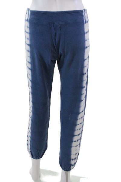 Monrow Womens Cotton Tie Dye Print Drawstring Sweatpants Blue Size S