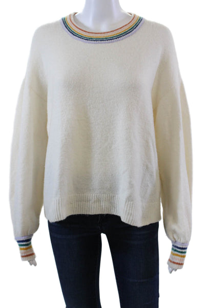 Madewell Womens Long Sleeve Striped Crewneck Sweater Cream Size XS