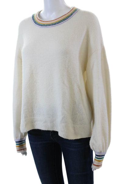Madewell Womens Long Sleeve Striped Crewneck Sweater Cream Size XS