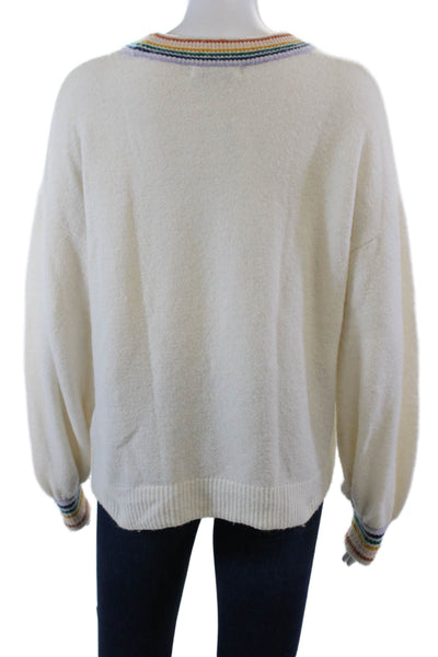 Madewell Womens Long Sleeve Striped Crewneck Sweater Cream Size XS