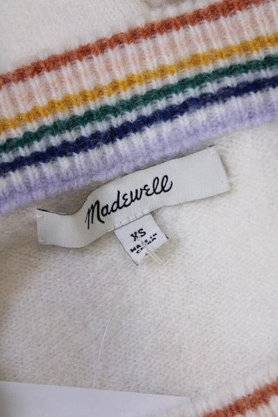 Madewell Womens Long Sleeve Striped Crewneck Sweater Cream Size XS