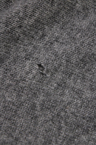 Autumn Cashmere Womens Cotton Long Sleeve V-neck Knit Sweater Gray Size S