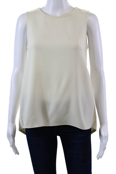 Rag & Bone Womens Textured Sleeveless Round Neck Tank Blouse Cream Size XS