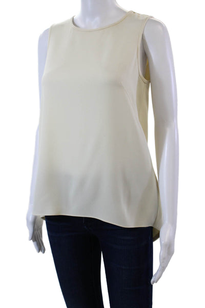 Rag & Bone Womens Textured Sleeveless Round Neck Tank Blouse Cream Size XS