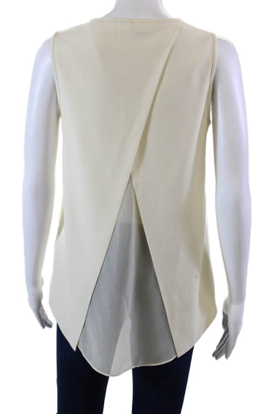Rag & Bone Womens Textured Sleeveless Round Neck Tank Blouse Cream Size XS