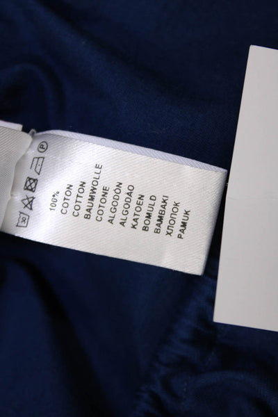 Eres Womens Cotton Long Sleeve Scoop Neck Dress Blue Size S