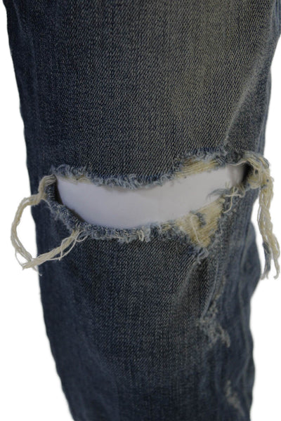 Citizens of Humanity Womens Cotton Distressed Straight Leg Jeans Blue Size 25