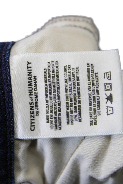Citizens of Humanity Womens Cotton Distressed Straight Leg Jeans Blue Size 25