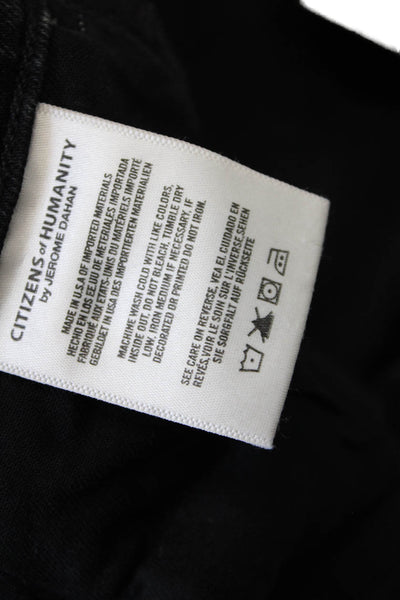 Citizens of Humanity Womens Cotton Denim Distressed Skinny Jeans Black Size 26