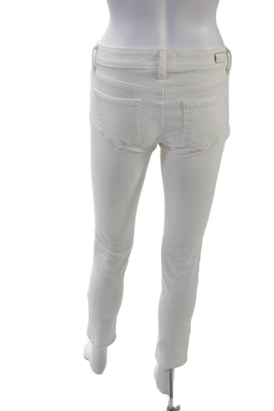 Paige Womens Denim Button Close Low-Rise Five Pocket Skinny Jeans White Size 26