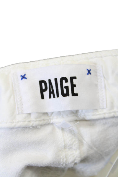 Paige Womens Denim Button Close Low-Rise Five Pocket Skinny Jeans White Size 26