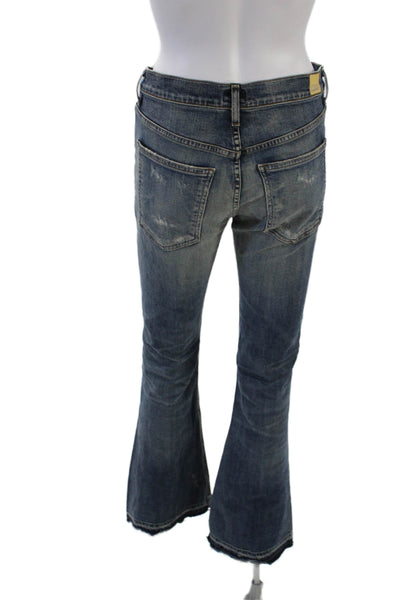 Citizens of Humanity Womens Cotton Denim Distressed Flared Jeans Blue Size 26