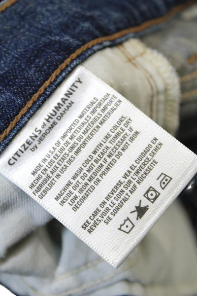 Citizens of Humanity Womens Cotton Denim Distressed Flared Jeans Blue Size 26