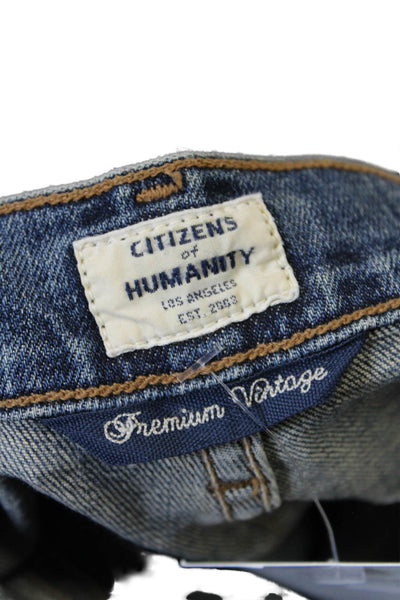 Citizens of Humanity Womens Cotton Denim Distressed Flared Jeans Blue Size 26