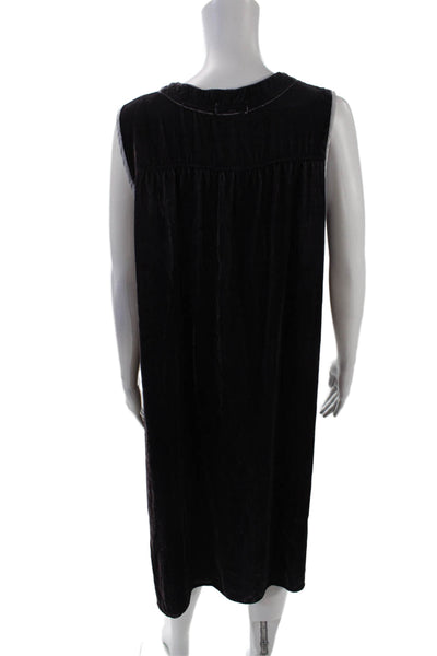 CP Shades Womens Velvet V-Neck Pullover Sleeveless Mid-Calf Dress Purple Size M