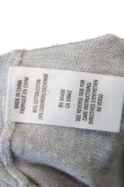 Theory Womens Cotton Sleeveless Round Neck Knit Sweater Vest Gray Size S