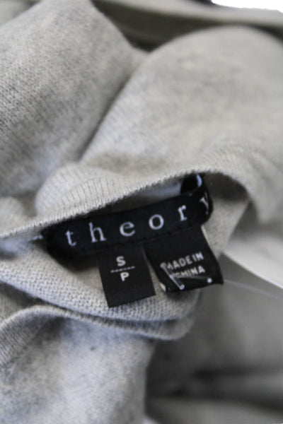 Theory Womens Cotton Sleeveless Round Neck Knit Sweater Vest Gray Size S