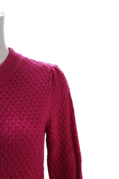 Tibi Womens Wool Button Down Cardigan Sweater Pink Size M
