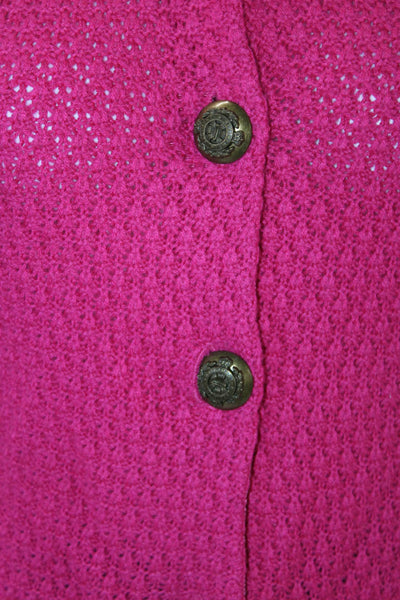Tibi Womens Wool Button Down Cardigan Sweater Pink Size M