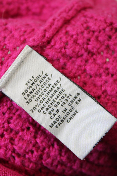 Tibi Womens Wool Button Down Cardigan Sweater Pink Size M