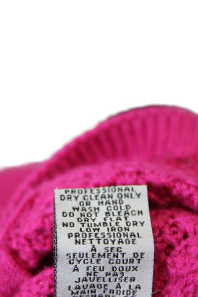 Tibi Womens Wool Button Down Cardigan Sweater Pink Size M