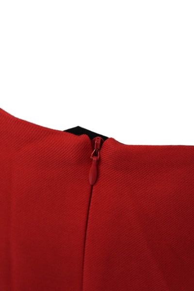Lafayette 148 New York Womens Back Slit Mini Skirt Red Cotton Size 22 Wide
