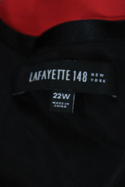 Lafayette 148 New York Womens Back Slit Mini Skirt Red Cotton Size 22 Wide