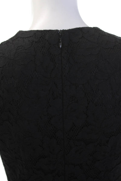 Cushnie Et Ochs Womens Lace V Neck A Line Asymmetrical Mini Dress Black Size 4